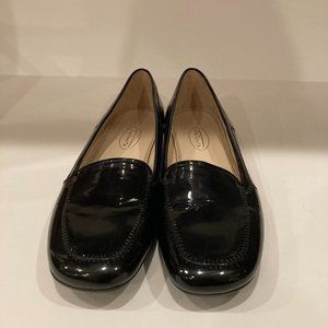 Talbots Black Leather Flat Loafers